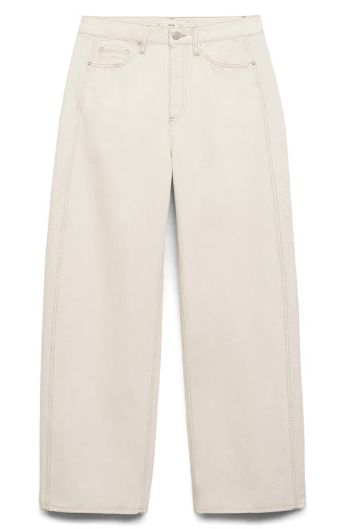 Shop Mango Camilla High Waist Balloon Leg Jeans In Ecru