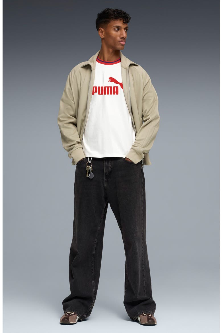 T7 Logo Ringer T-Shirt, Alternate, color, PUMA WHITE