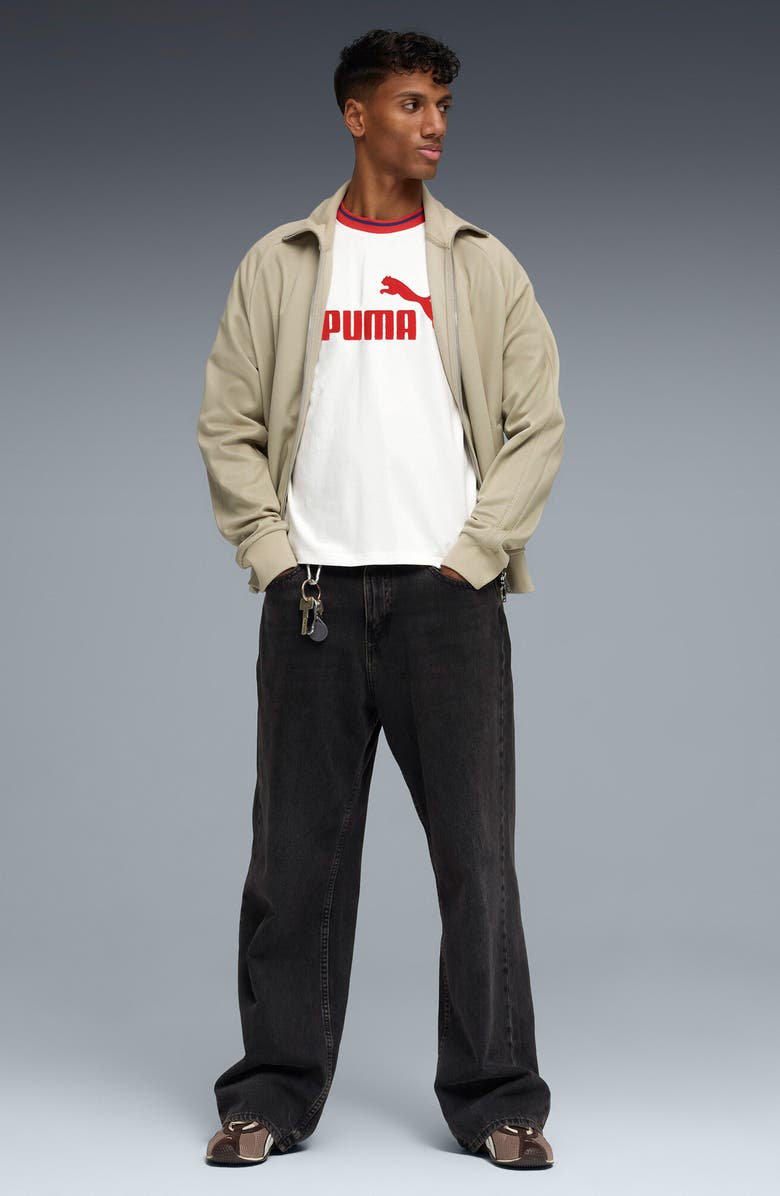 PUMA T7 Logo Ringer T-Shirt, Alternate, color, Puma White