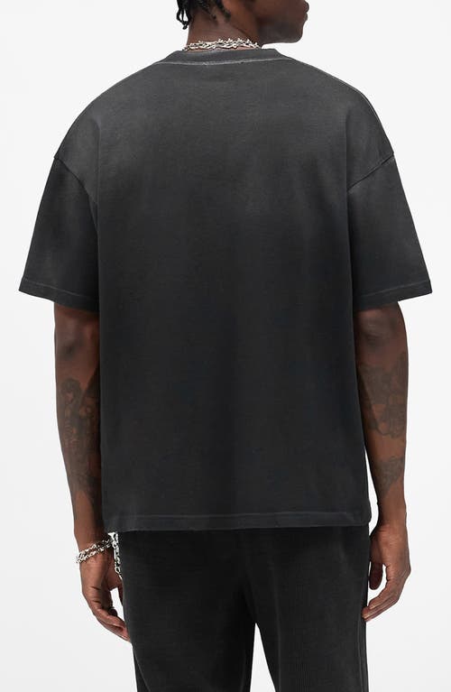 Represent Legacy Crest Cotton T-shirt With Distressed Effect In Black