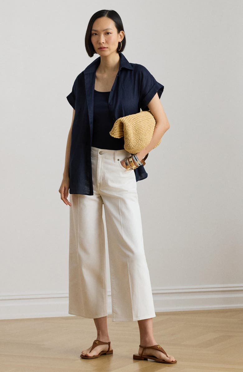 Lauren Ralph Lauren Crop Wide Leg Jeans, Alternate, color, White Wash