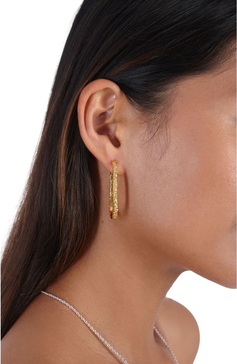 Lucy Quartermaine Hula Large Hoop Earring, Alternate, color, Sterling Silver