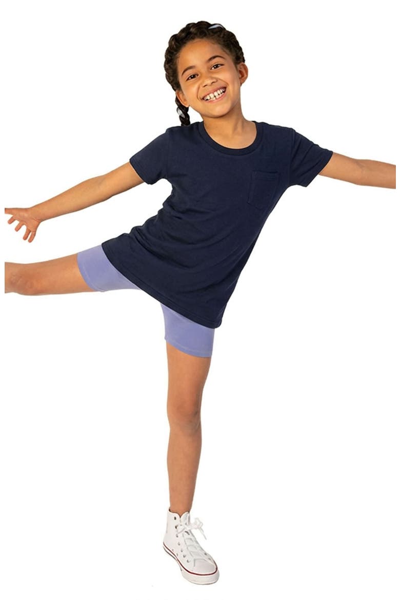 Organic Cotton Girls Extended Length T-Shirt 3-pack, Alternate, color, Navy, Chambray and White