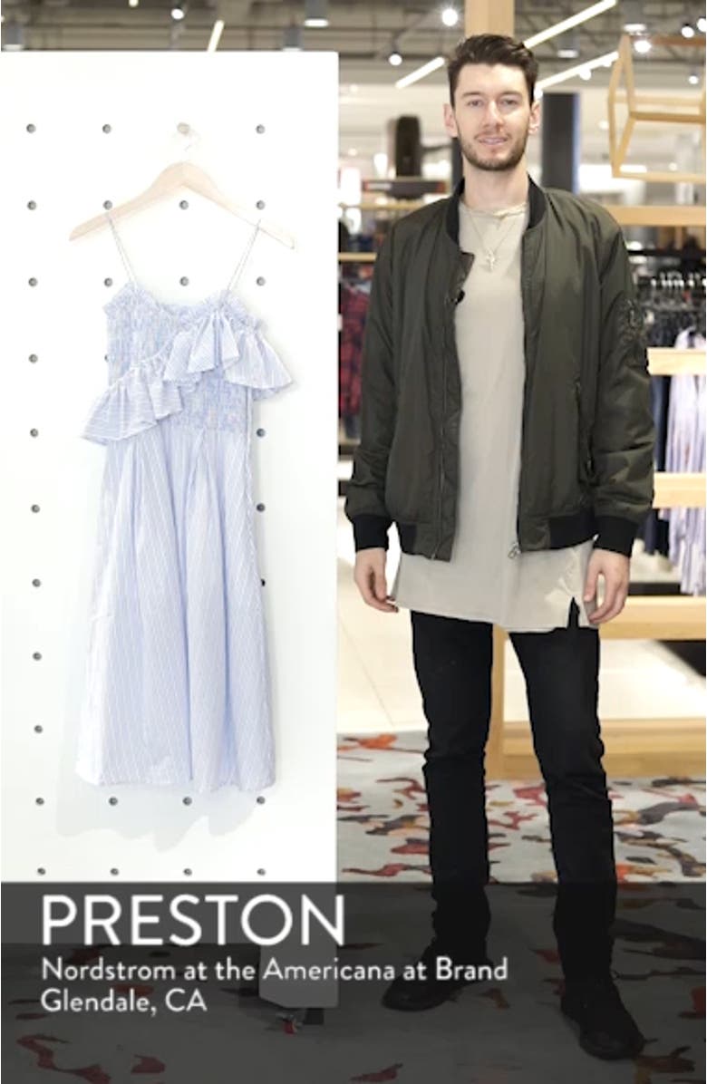 Stripe Poplin Fit & Flare Dress, sales video thumbnail