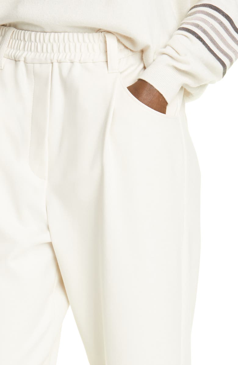Brunello Cucinelli Couture Cotton Blend Interlock Pants, Alternate, color, 