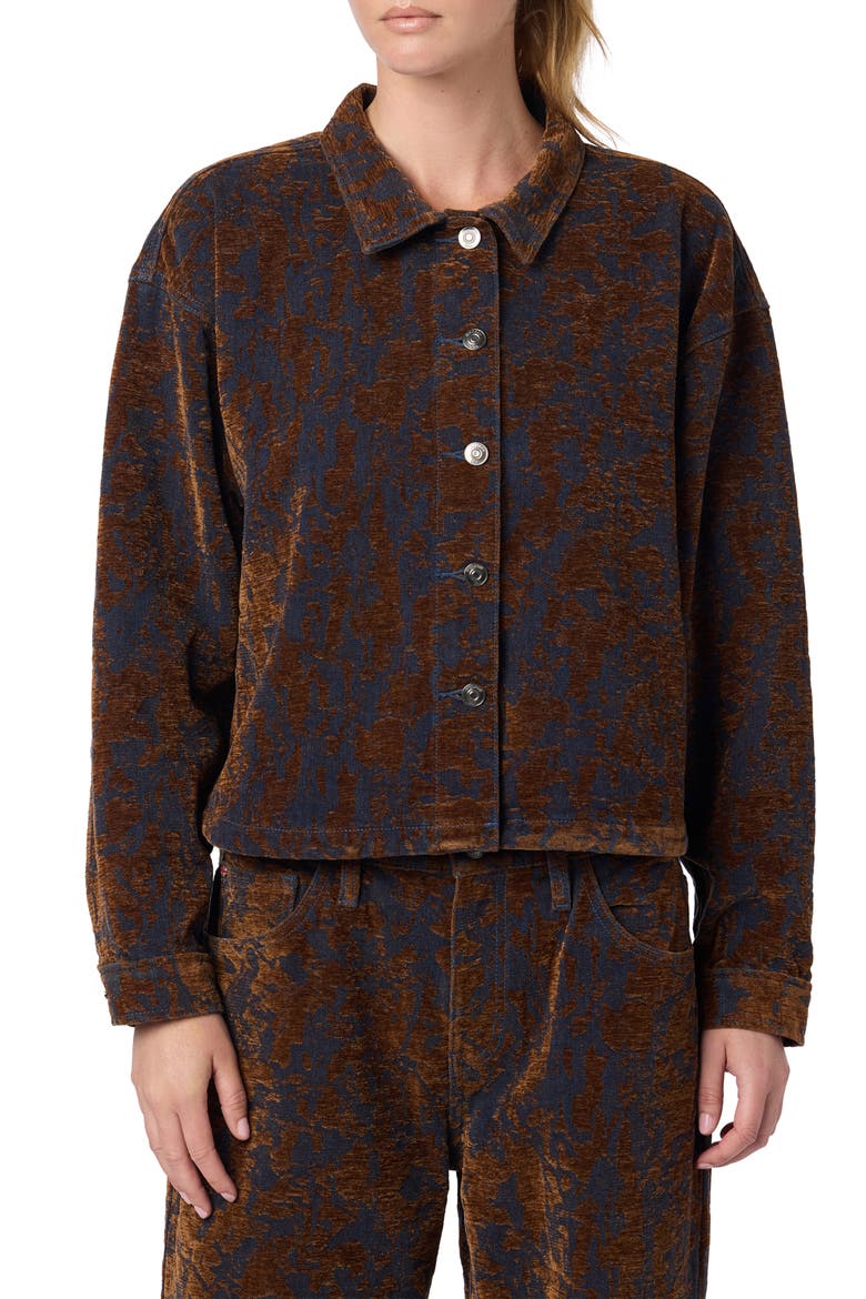 Cropped Jacquard Shirt Jacket, Main, color, CHALET