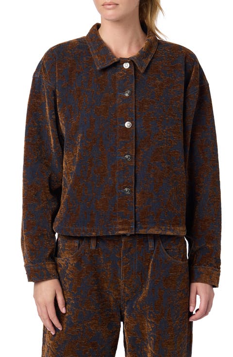 Cropped Jacquard Shirt Jacket
