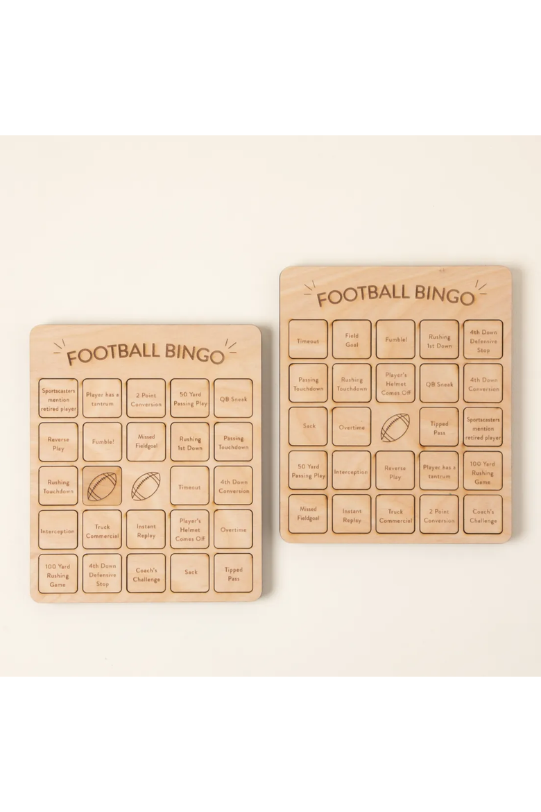 Football Bingo Set of 2 by Woodtech, Alternate, color, Beige