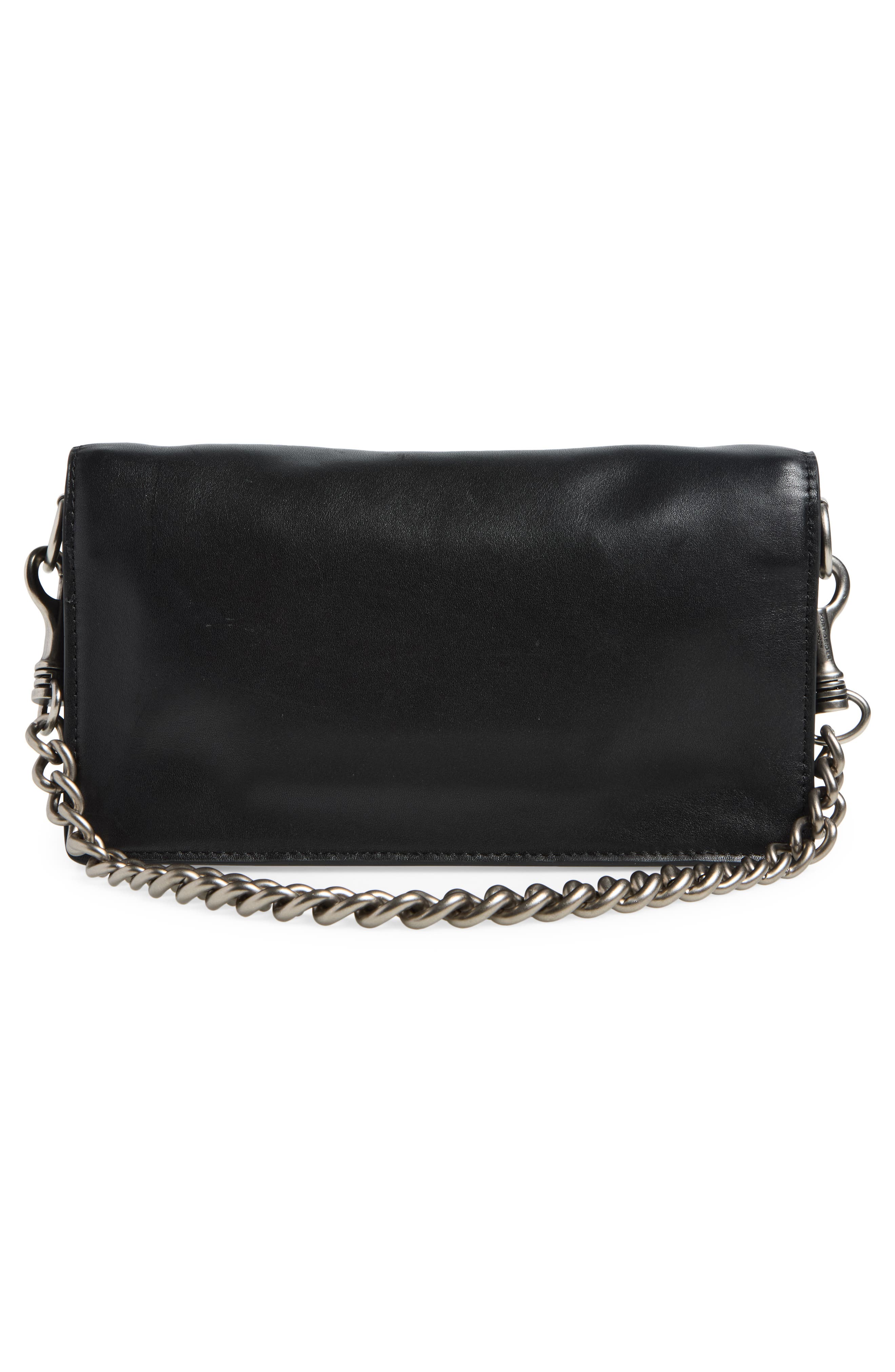 Sloane Soft Leather Shoulder Bag, Alternate, color, CHARCOAL