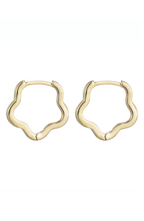 Flower Shaped Huggie Hoop Earrings