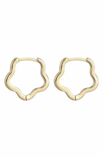 Adornia Flower Shaped Huggie Hoop Earrings
