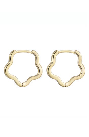 Adornia Flower Shaped Huggie Hoop Earrings In Gold