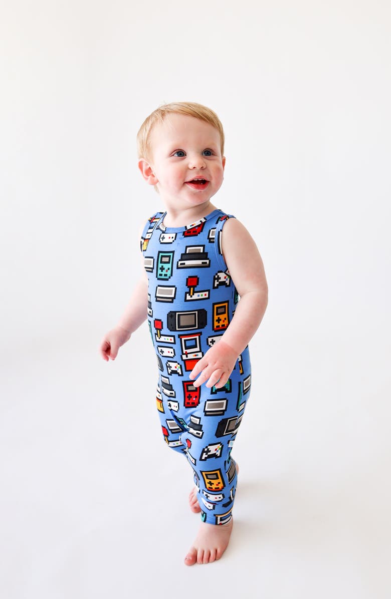 Posh Peanut Game Over Racerback Romper, Alternate, color, 