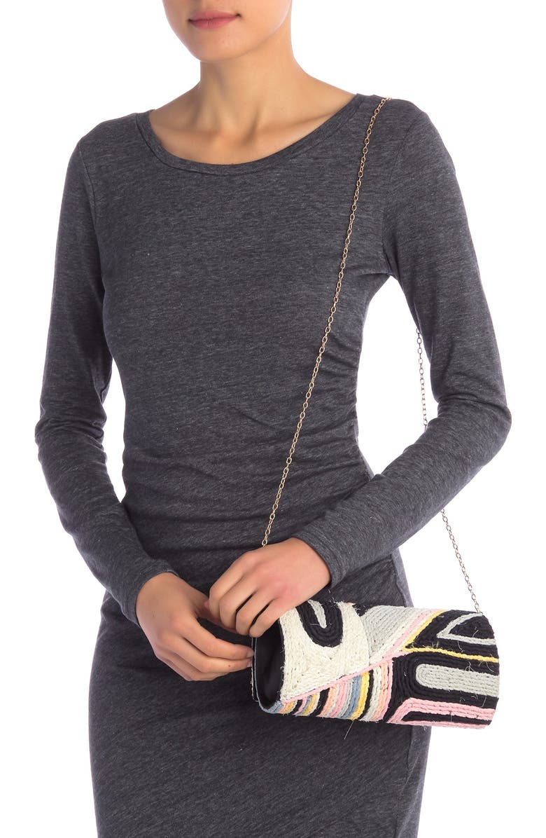 G-lish Abstract Foldover Clutch, Alternate, color,