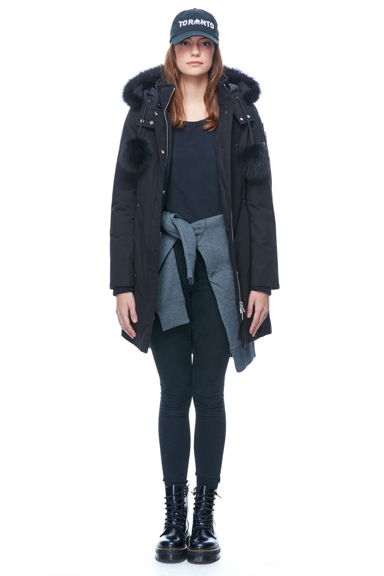 'Stirling' Down Parka with Genuine Fox Fur Trim, Alternate, color, ABYSS/ BLACK FOX