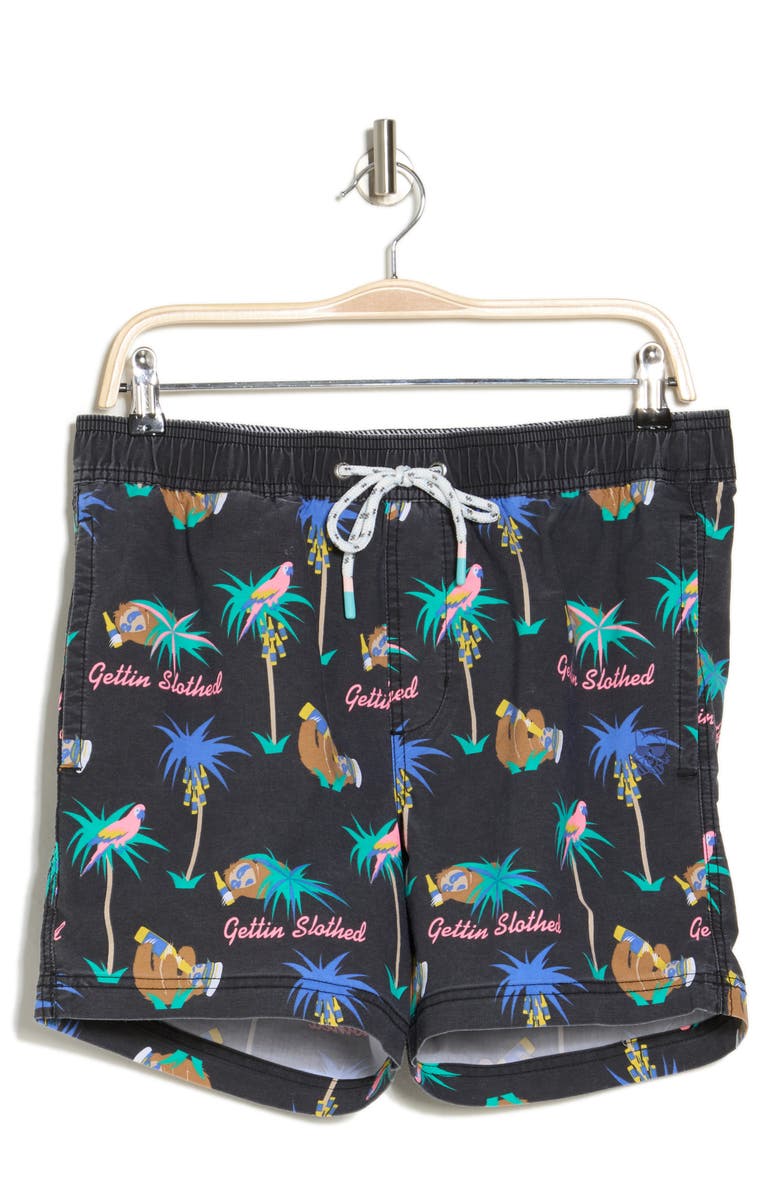 Party Pants Gettin' Slothed Swim Trunks, Alternate, color,