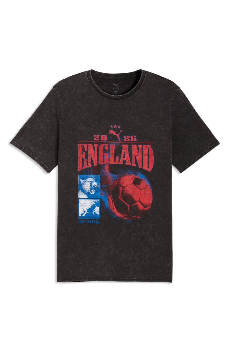 PUMA Fanpack '90s England Cotton Graphic T-Shirt, Alternate, color, Puma Black/ Puma Team Royal