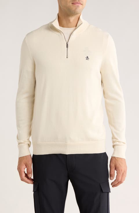 Half Zip Cotton Jersey Sweater