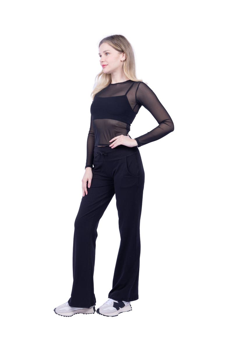 Taylor Organic Cotton Wide Leg Pocketed Pant, Alternate, color, Black