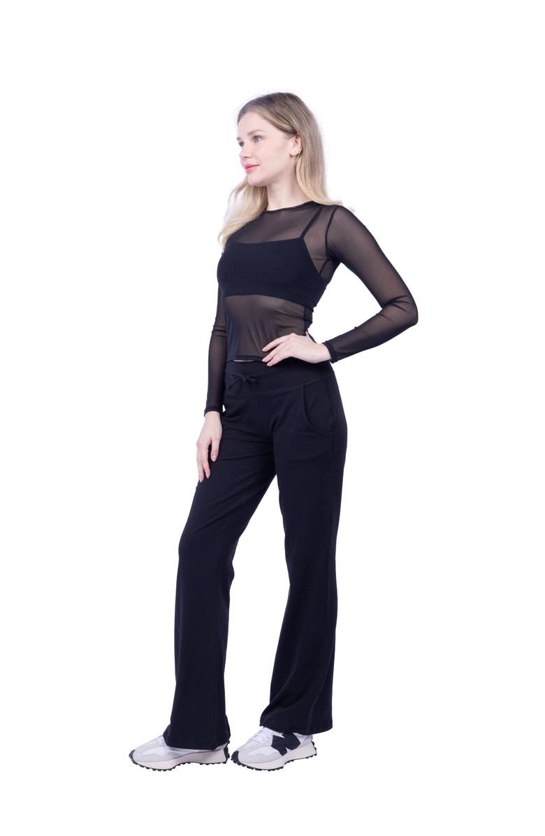 Lezat Taylor Organic Cotton Wide Leg Pocketed Pant, Alternate, color, Black