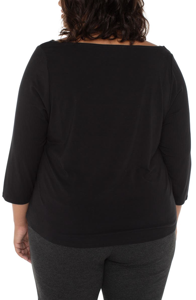 Liverpool Los Angeles Cowl Neck Top, Alternate, color, Black
