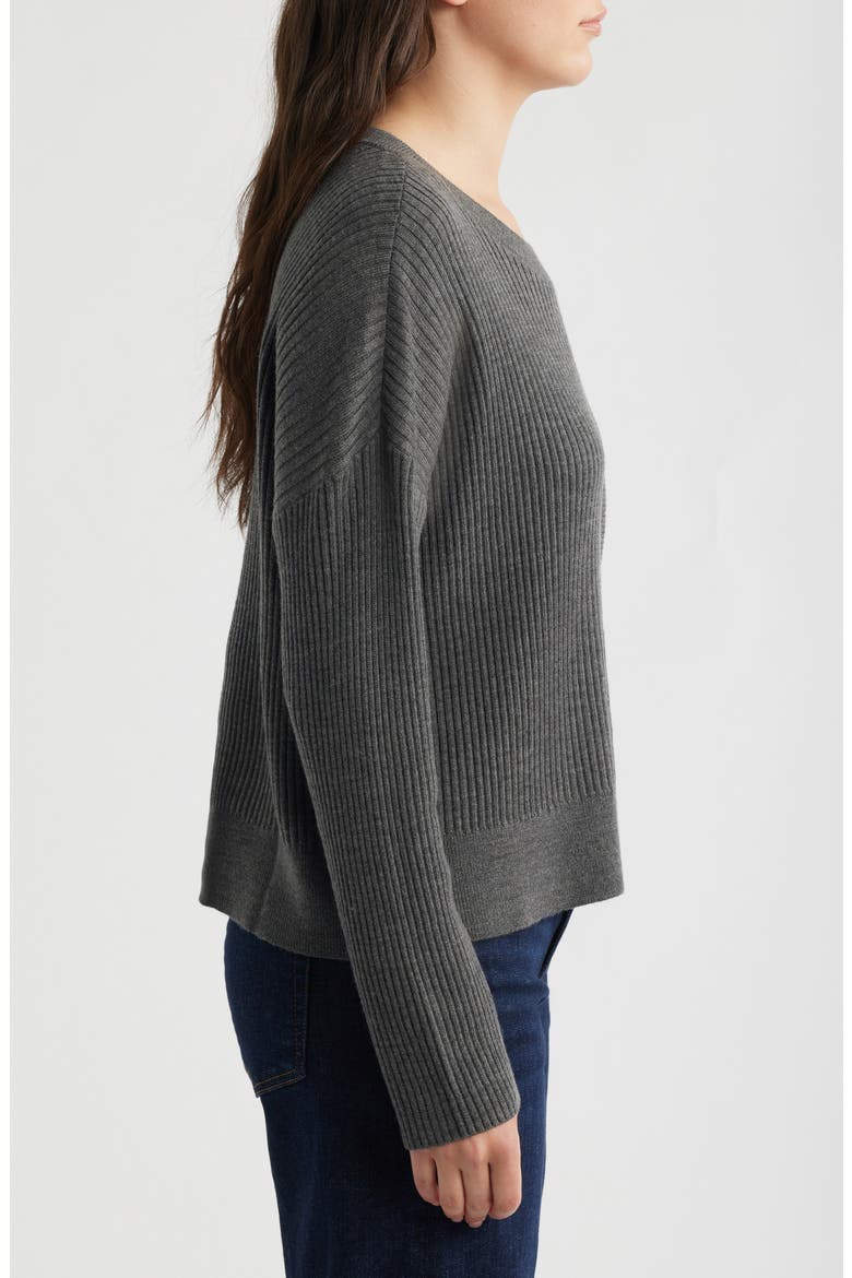 Merino Wool Crewneck Sweater, Alternate, color, ASH