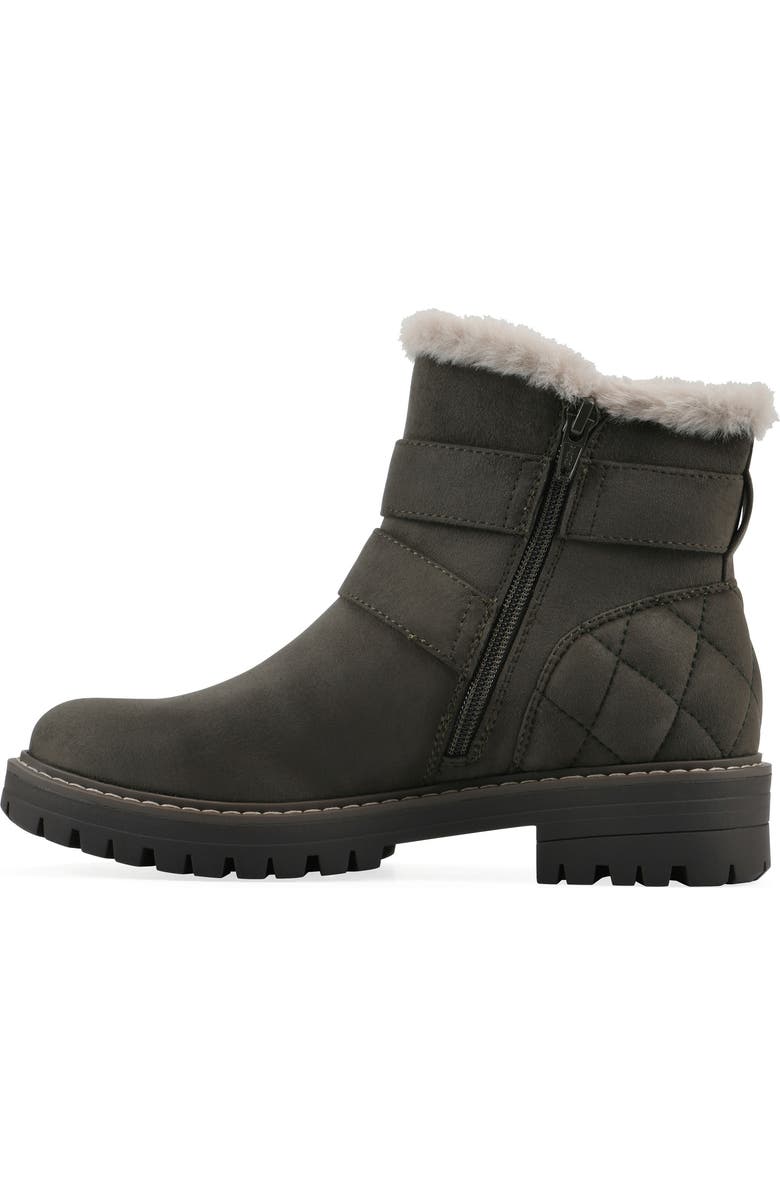 CLIFFS BY WHITE MOUNTAIN Marvin Faux Fur Lined Bootie, Alternate, color, Olive/ Fabric