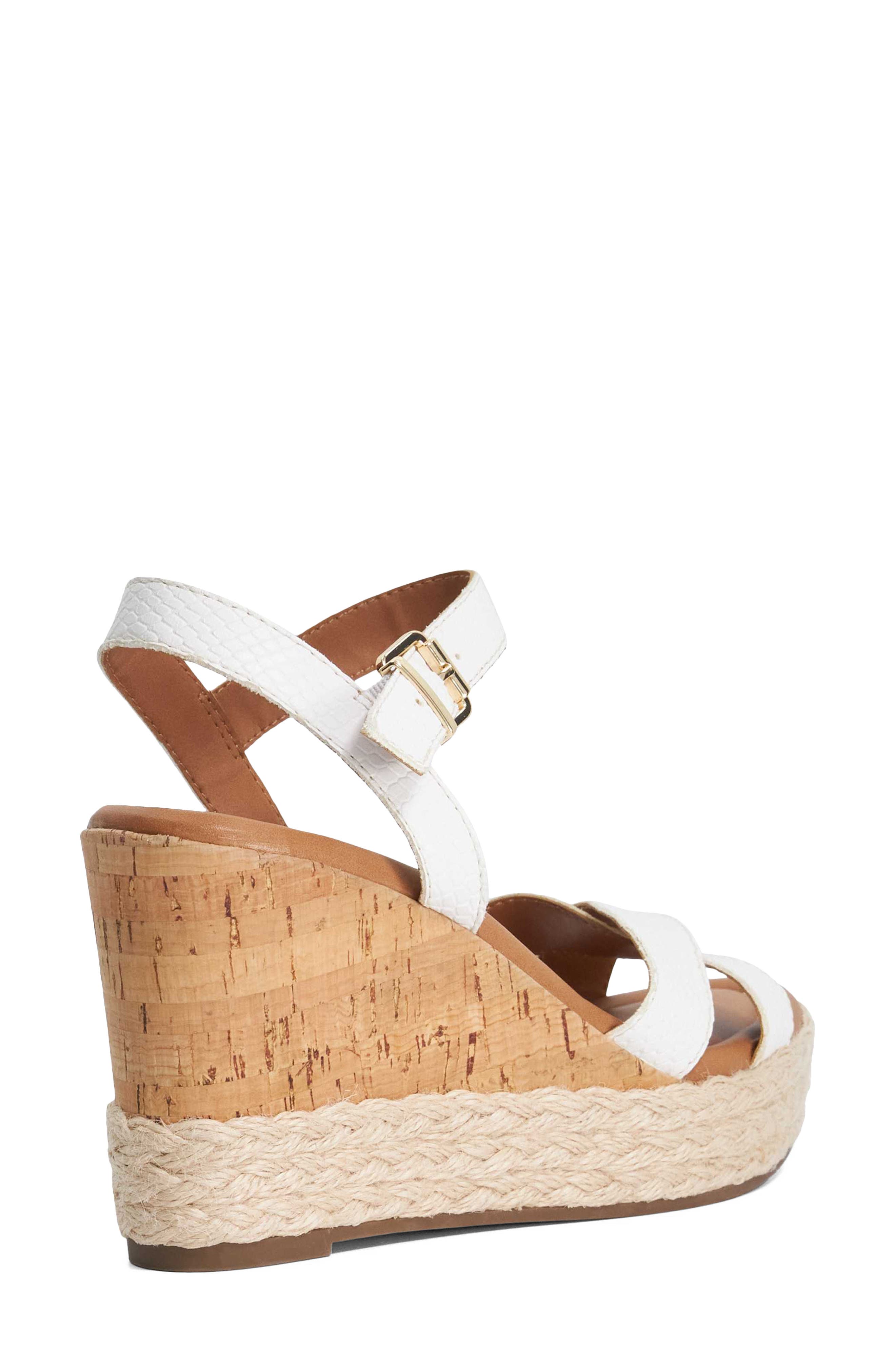 Dune London Kindest Platform Wedge Sandal, Alternate, color, White