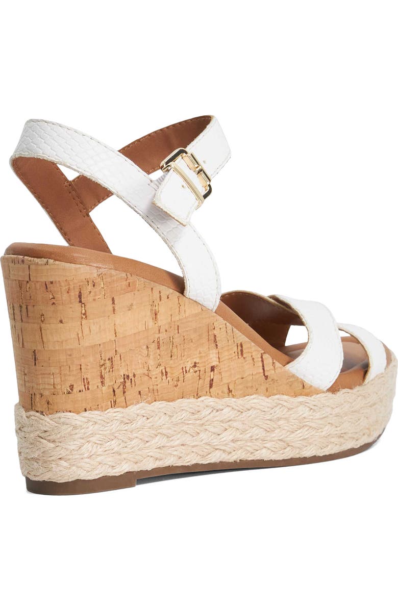 Dune London Kindest Platform Wedge Sandal, Alternate, color, White