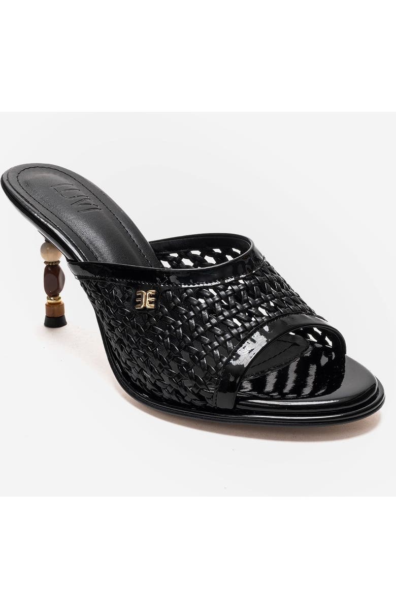 Prologue Shoes Selvian Woven Stiletto Sandal, Alternate, color, Black