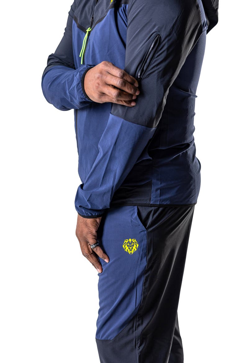 Athleticblacknavy Blue Zip Hoodie, Alternate, color, BLUE