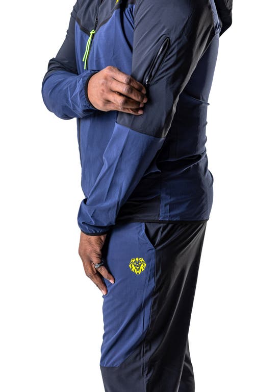 Maceoo Athleticblacknavy Blue Zip Hoodie In Blue