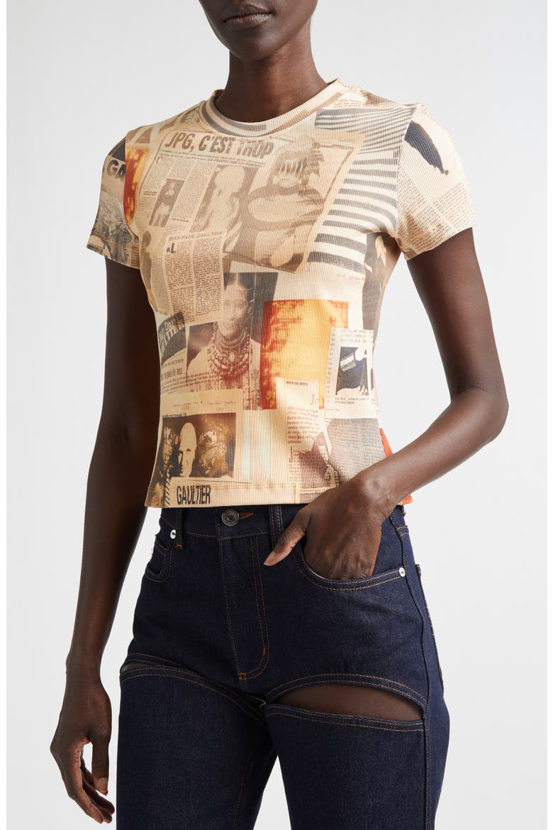 Jean Paul Gaultier Journal Print Rib T-Shirt (Women) | Nordstrom
