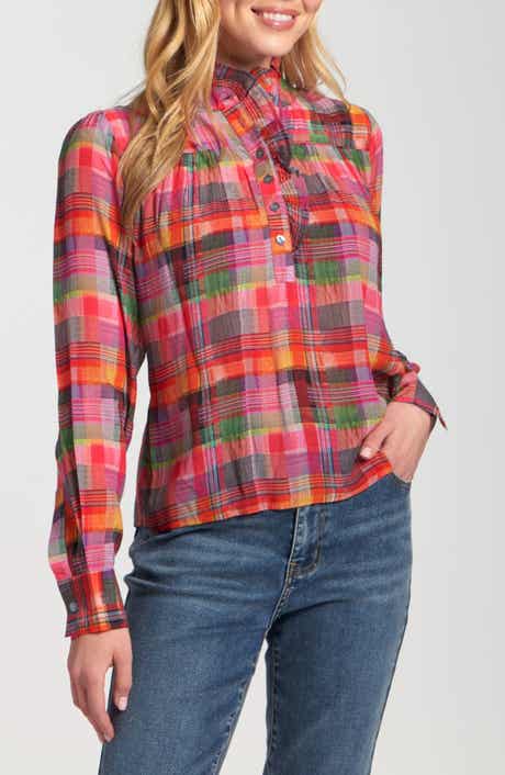Ruffle Half-Placket Shirt