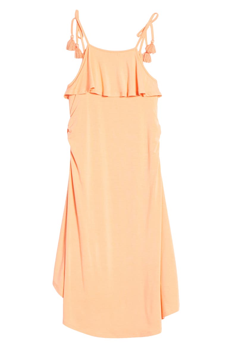 Kids' High/Low Cover-Up Dress, Alternate, color, CORAL