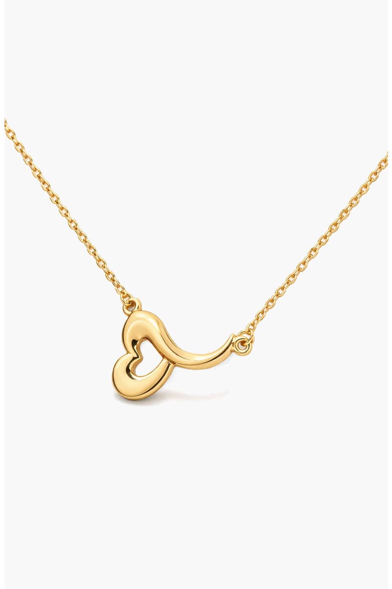 Love Heart Short Necklace in Gold, Alternate, color, Gold