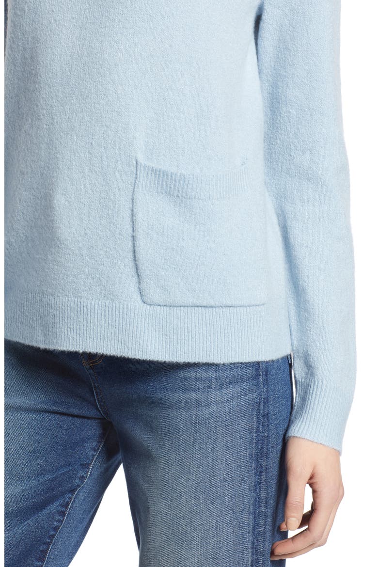 Mock Neck Pocket Sweater, Alternate, color, BLUE FOG