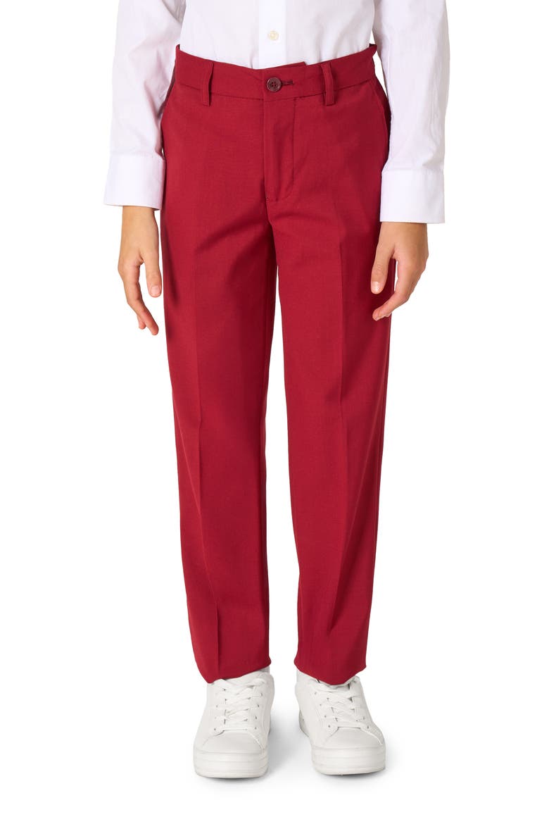 Kids' Daily Bright Burgundy Stretch Suit, Alternate, color, RED