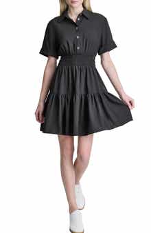 Smocked Waist Short Sleeve Dress