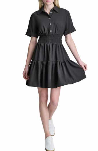 Smocked Waist Short Sleeve Dress