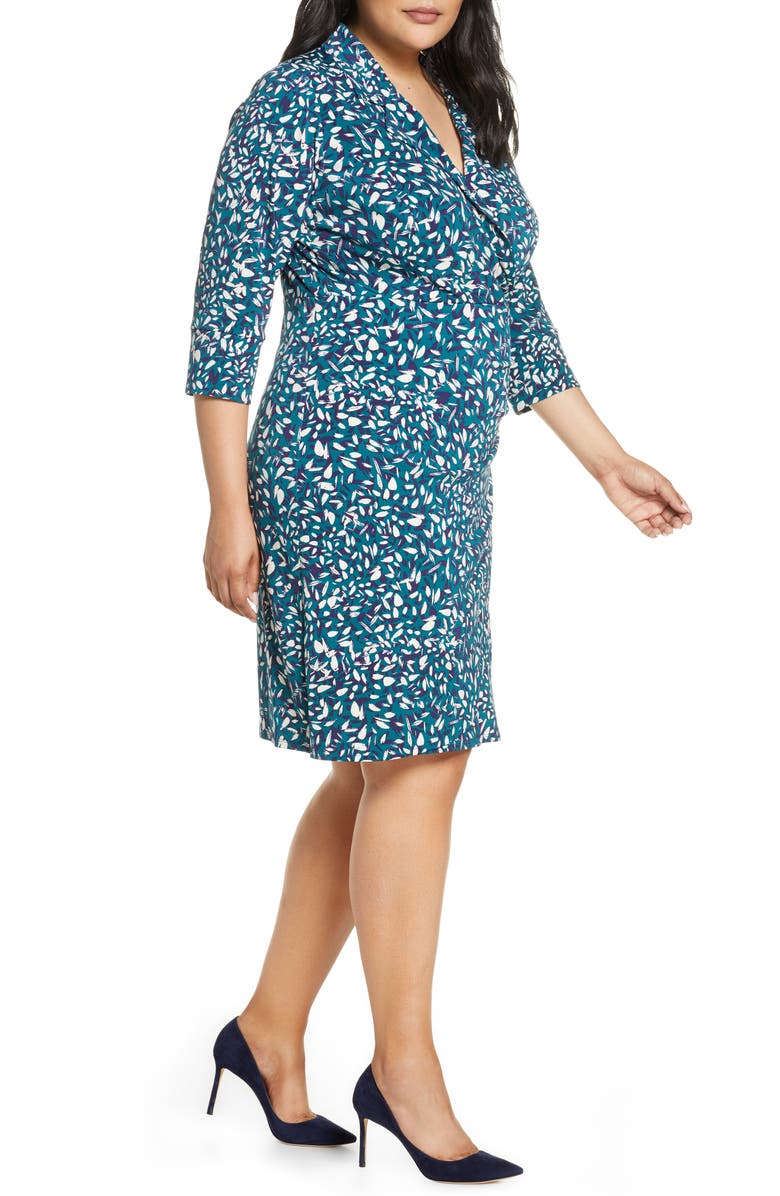 Eliza J Floral Faux Wrap Dress, Alternate, color, 