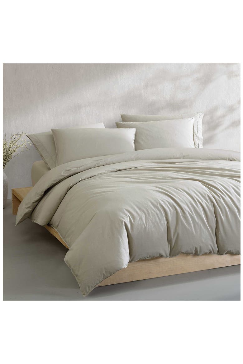 Washed Percale Comforter & Sham Set, Alternate, color, ABSINTHE GREEN