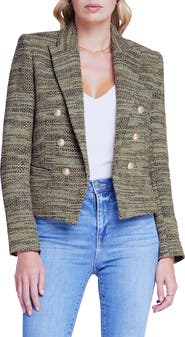 L'AGENCE Brooke Double Breasted Crop Blazer