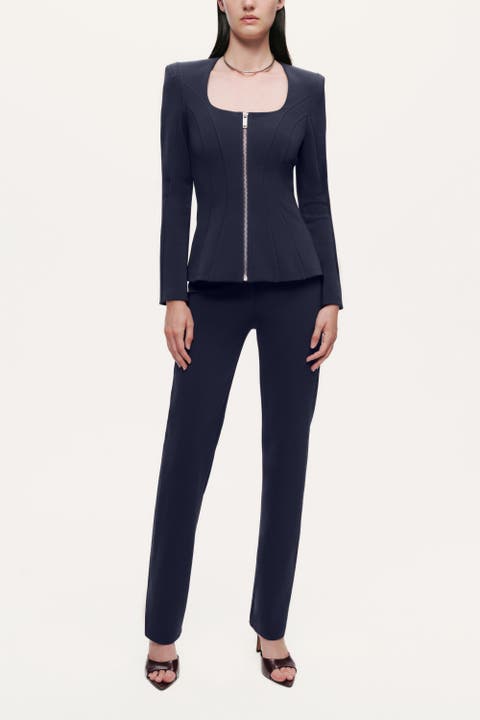 Split-Hem Straight Pants