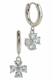 Bria Cubic Zirconia Dangle Huggie Hoop Earrings