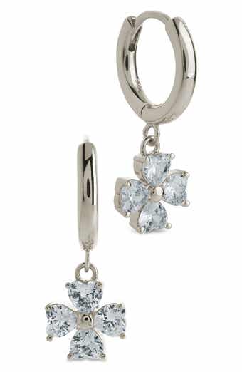 Bria Cubic Zirconia Dangle Huggie Hoop Earrings