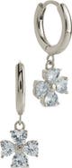 Sterling Forever Bria Cubic Zirconia Dangle Huggie Hoop Earrings