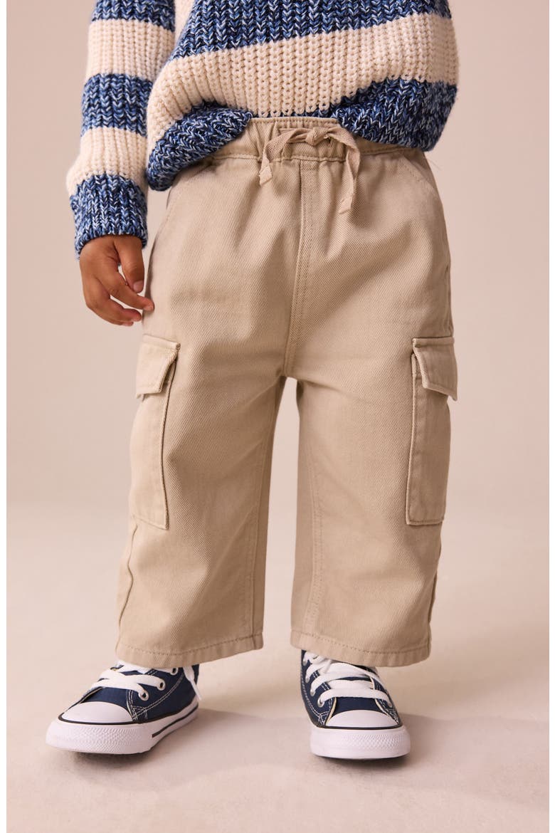 Kids' Baggy Cotton Twill Cargo Pants, Alternate, color, NEUTRAL