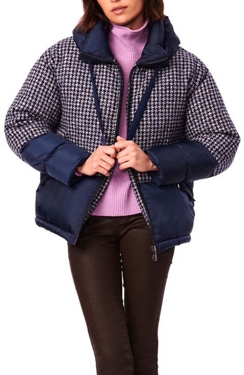 Heavy Mixed Media Water Resistant Puffer Jacket