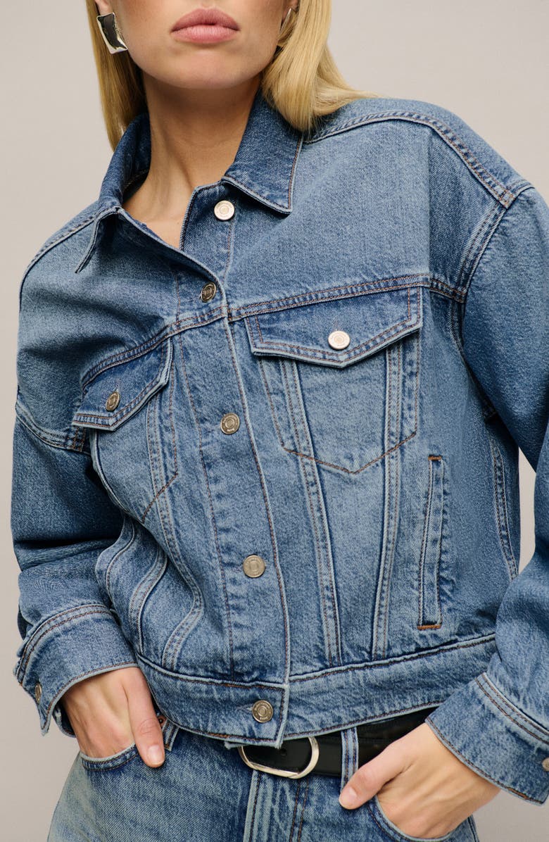 Reformation Rhodes Lived-In Denim Jacket, Alternate, color, Nosara